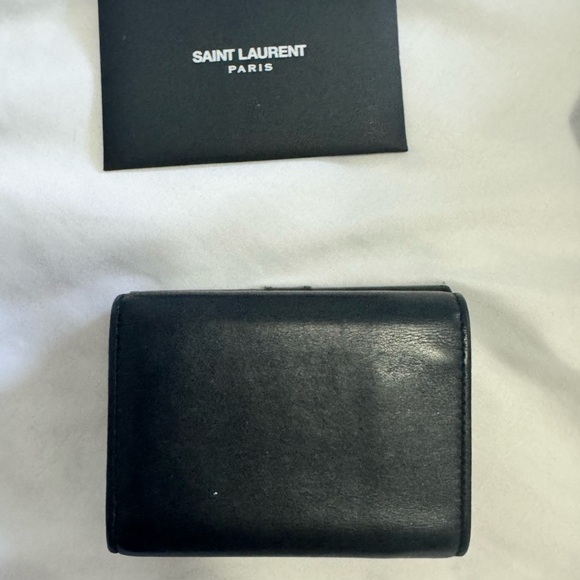 Yves Saint Laurent Black Wallet with Gold Logo - Picture 3 of 8